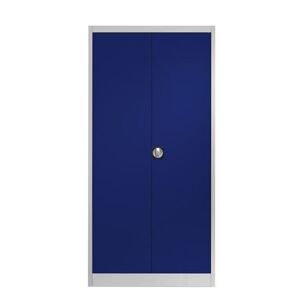 Stålskap Universal, 950x420x1950 mm, lysegrå/blå med dobbelte døre
