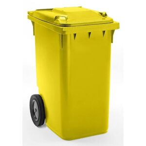 Affaldsbeholder 360 liter med låg, gul, BxDxH 600x874x1100 mm