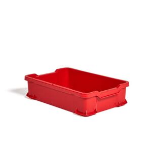 Plastkasse, Uniback, stabelbare, 24 liter, rød