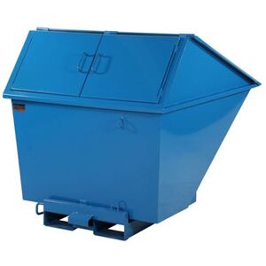 Tipcontainer Argos med højt låg 1100 L, LxBxH 1525x1230x1295 mm, blå