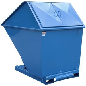 Tipcontainer Argos med højt låg 2200 L, LxBxH 2073x1330x1845 mm, blå