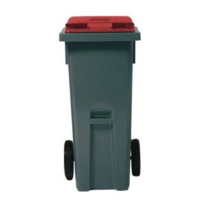 Affaldsbeholder PWS 140 liter, med låg, grå/rød