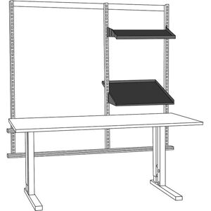 Vinklingsbar hylde med ESD-måtte Mimer, 645x300 mm