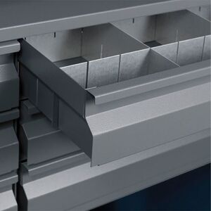 Skuffeinddeling i stål til Værktøjsskab Gari, BxDxH 900x450x100 mm