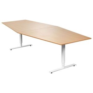 Konferencebord Grande, 2800x1200 mm, bøg/hvidt