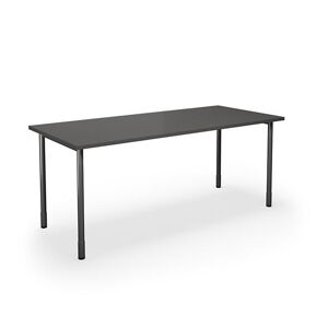 Skrivebord DUO-C, LxB 1800x800 mm, mørkegrå/sort