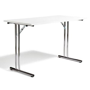 Konferencebord, sammenklappeligt, LxB 1200x600 mm, hvid / krom