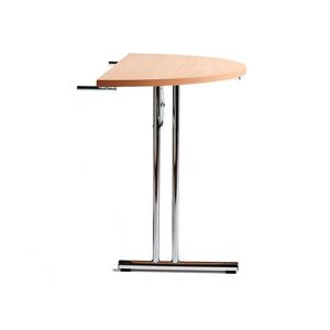 Konferencebord, sammenklappeligt, halvrund plade, Ø 900 mm, bøg / krom