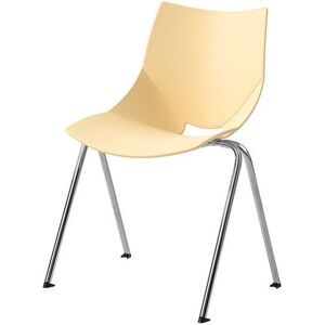 Kantinestol Jonas, krom/beige