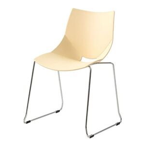 Kantinestol Jonas, med meder, krom/beige