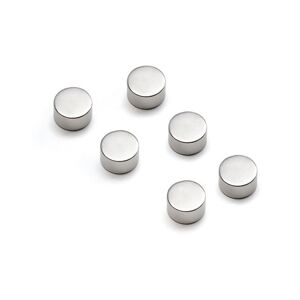 Magneter til glastavle, 12 mm, sølv, 6-pk