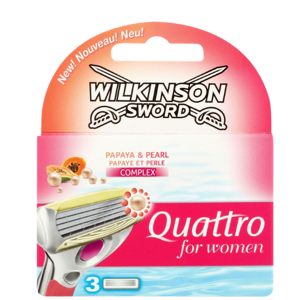 Wilkinson Sword Quattro Women Papaya & Fersken Barberblade - 3 stk