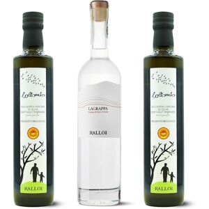 2 bot. Olio d'Oliva [0.50 Lt] e 1 bot. Grappa di Nero d'Avola [0.50 Lt] - Rallo