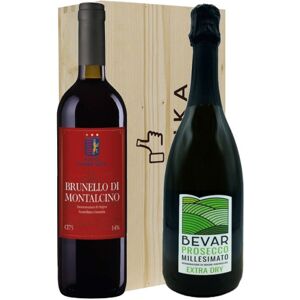 Brunello e Prosecco - Casa fiorenza e Bevar [2 bot in Cassetta di Legno]