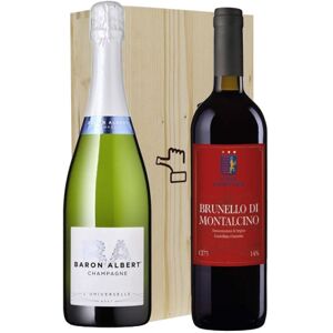 Champagne e Brunello Di Montalcino - Baron Albert e Casa Fiorenza [2 bot in Cassetta di Legno]