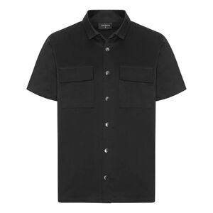 Galiente Short-sleeved black cargo shirt