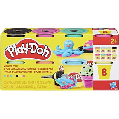 Play-Doh modellervoks Vibrant 8 bøtter - 680 g Play-Doh modellervoks Vibrant 8 bøtter - 680 g