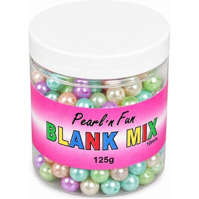 Pearl runde blanke perler - 10 mm - Assorterede farver - 125 g Pearl runde blanke perler - 10 mm - Assorterede farver - 125 g