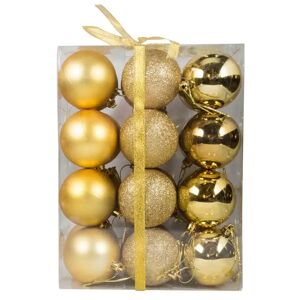Home-tex Julekugler - Guld - Pakke med 24 stk. Måler 6 cm i diameter