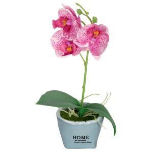 Home-tex Kunstig Orkidé - Højde på 26 cm - Flotte lilla blomster - Kunstig potteplante