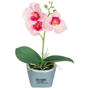 Home-tex Kunstig Orkidé - Højde 26 cm - Lyserøde flotte blomster - Kunstig potteplante