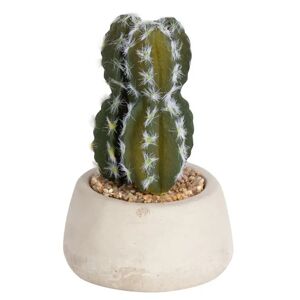 Home-tex Kunstig Cereus Florida Kaktus - Højde 13 cm - Lille dekorativ kaktus - Kunstig stueplante