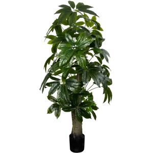 Home-tex Kunstig Lykkekastanje træ  - 170 cm høj - Store og dekorative blade - Kunstig plante