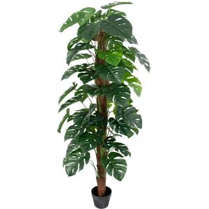 Home-tex Monstera plante 170 cm høj opbundet i potte - Kunstig grøn plante