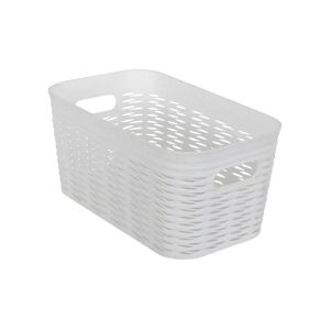 Home-tex Opbevaringskurv - Hvid plastik kurv - 28x17x13 cm - Lille praktisk kurv til opbevaring