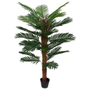 Home-tex Tropisk palme - 140 cm høj - Kunstig palme  mosstok i sort potte -