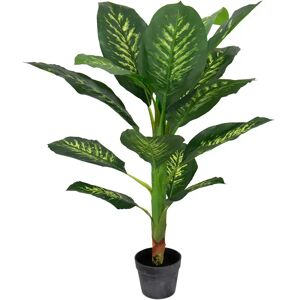 Home-tex Kunstig plante 90 cm høj - Dieffenbachia Tropic Snow med flotte store blade