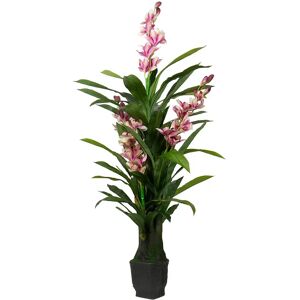 Home-tex Kunstig Orkidé 165 cm - 3 violette blomster - Cymbidium orkide