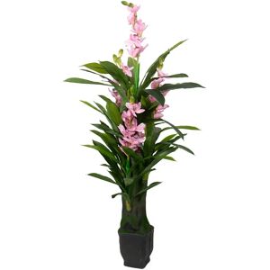 Home-tex Kunstig Orkidé 165 cm - 3 lyserøde blomster - Cymbidium orkide