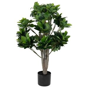Home-tex Kunstig plante 90 cm høj - Grøn kunstig Schefflera plante med potte