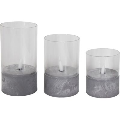 Home-tex LED Stearinlys - Cylinderglas - 3D Flammeeffekt Home-tex LED Stearinlys - Cylinderglas - 3D Flammeeffekt