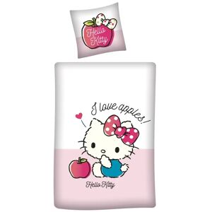 Licens Junior sengetøj 100x140 cm - Hello Kitty sengesæt - 2 i 1 design - 100% bomuld