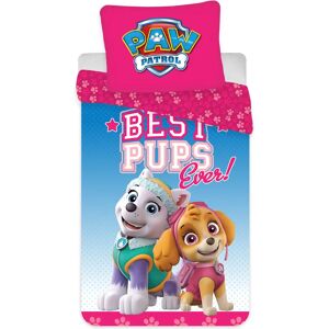 Licens Lyserødt Sengetøj 140x200 cm - Paw Patrol sengesæt med Everest og Skye - Vendbart design - 100% bomuld