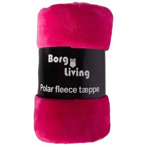 Borg Living Fleece tæppe - Pink - 150x200 cm - Blødt og lækkert sofatæppe -