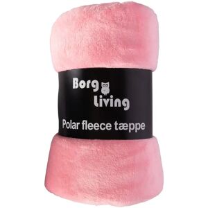 Borg Living Fleece tæppe - Lyserød - 150x200 cm - Blødt og lækkert sofatæppe -