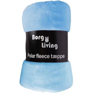 Borg Living Fleece tæppe - Blå - 150x200 cm - Blødt og lækkert sofatæppe -