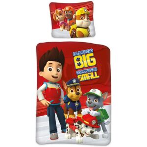 Licens Paw Patrol sengetøj junior - 100x140 cm - Sengesæt Paw Patrol - Big and small -  2 i 1 design - 100% bomuld