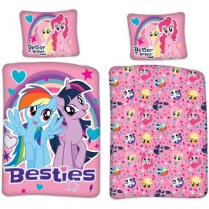 Borg Living Junior sengetøj 100x140 cm - My Little Pony Besties - 2 i 1 design - 100% bomuld