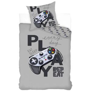 Licens Playstation sengetøj - 140x200 cm - Playstation controller - Dynebetræk med 2 i 1 design - Sengesæt i 100% bomuld
