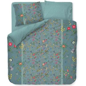 Pip Studio Sengetøj dobbeltdyne 200x200cm - Petites fleurs blue - Sengesæt med 2 i 1 design - 100% bomuld -  sengetøj