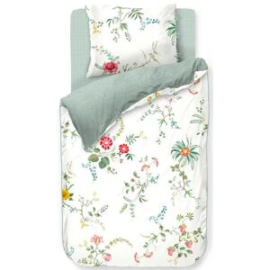 Pip studio sengetøj - 140x200 cm - Fleur Grandeur white - Blomstret sengetøj - Dobbeltsidet sengesæt - 100% bomuld