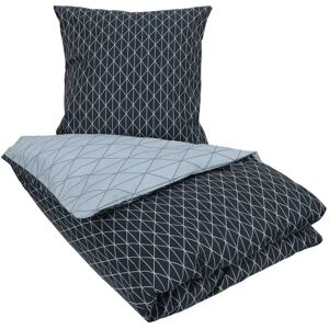 Borg Living Sengetøj 240x220 - King size - Harlequin blå - Vendbar dobbelt dynebetræk - 100% Bomulds sengesæt