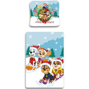 Licens Jule sengetøj 140x200 cm - Paw Patrol sengetøj - Holiday helpers - 2 i 1 design - Sengesæt i 100% bomuld