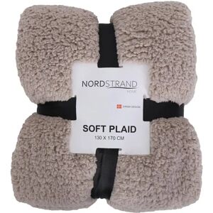 Borg Living Plaid i teddy fleece - 130x170 cm - Sand - Blødt tæppe fra Nordstrand