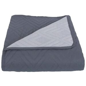 Borg Living Sengetæppe - 220X240 cm - Vendbart Mørkegrå og lysegrå - Tæppe til trekvart seng