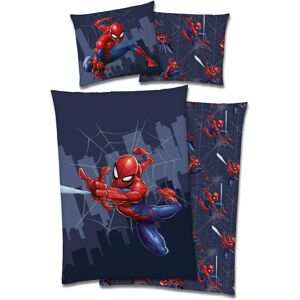 Licens Spiderman Junior sengetøj 100x140 cm - Flying - 2 i 1 - 100% bomuld